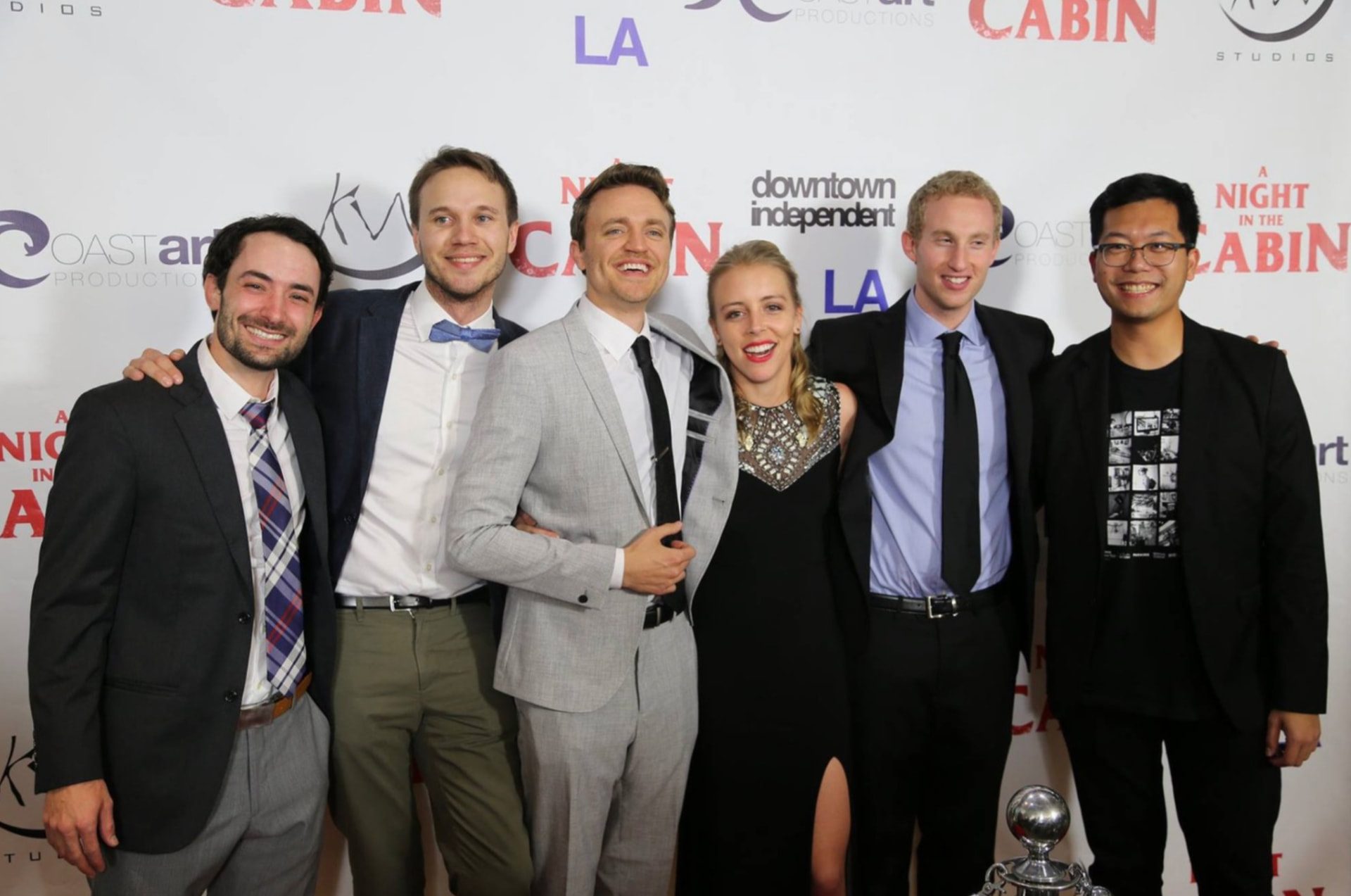 The Cabin team at the premiere in Los Angeles