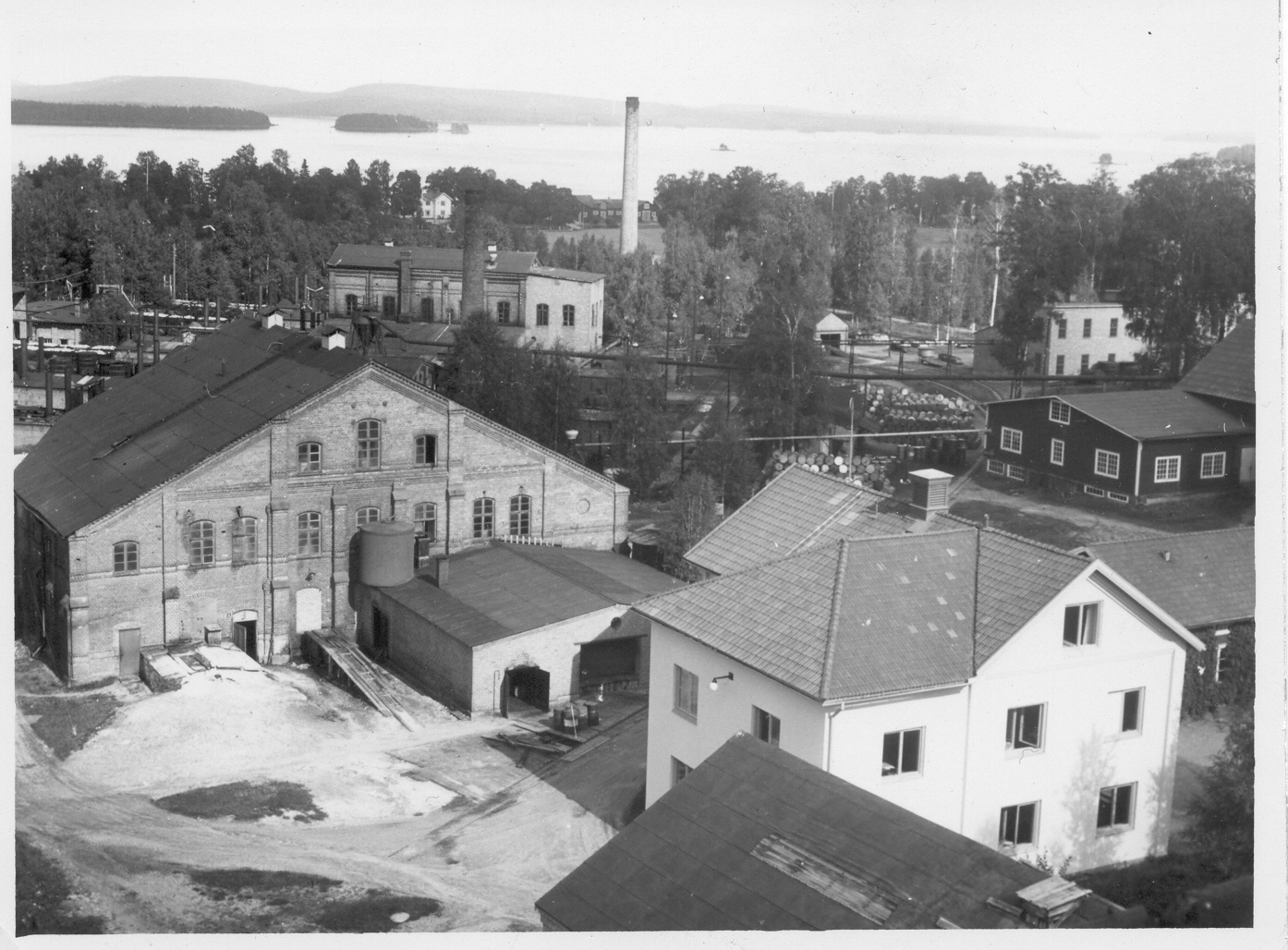 Historisk bild över fabriken i Sibo